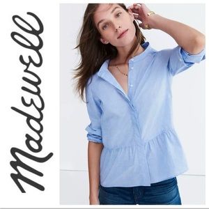 Madewell Lakeside Peplum Button Up Shirt